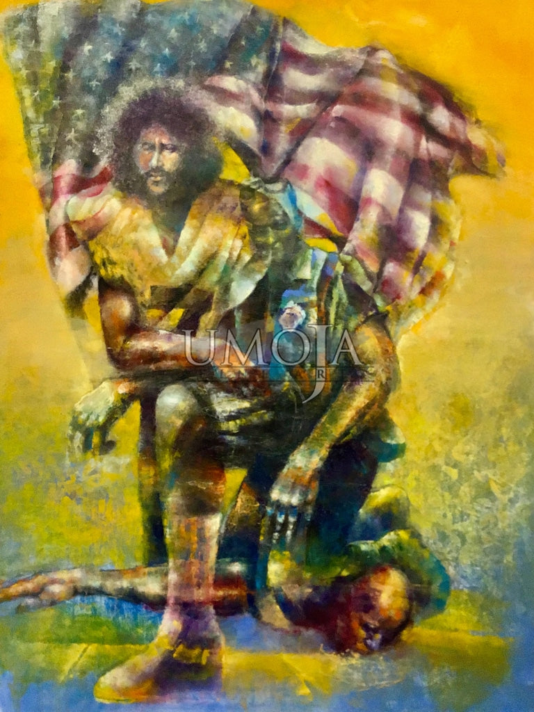 Take a Knee - Artist: Paul Goodnight -  Medium: Oil on Canvas Size -  40"x37"