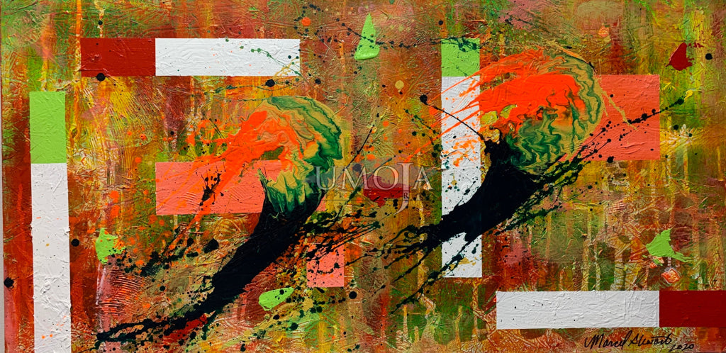 Radiant Joy - Artist: Marcel Stewart Medium: Acrylic on Canvas Size:   24 inches by 48 inches