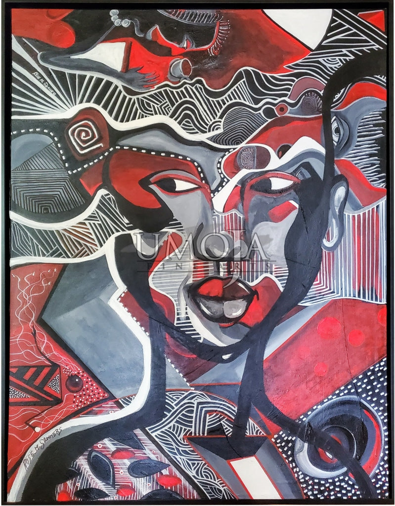 Stop the Lies - Artist: Rose Summers -  Medium: Acrylic on Canvas- Size - 36"x48" 