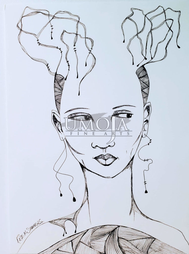 Stop the Lies - Artist: Rose Summers -  Medium:Pen & Ink drawing Size - 11"x15"